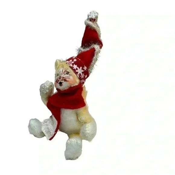 Annalee Christmas Cat throwing snowflake 4” 2009 - Picture 3 of 6